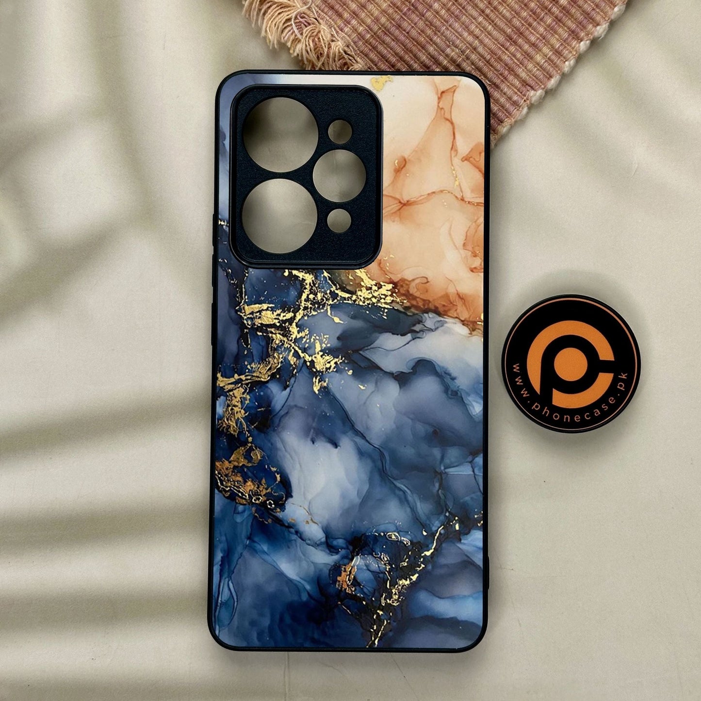 Realme 15 Pro - Blue Marble Design 9 - Premium Metal Printed Soft Bumper Shock Proof Case