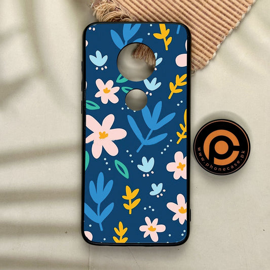 Motorola Moto G7 - Colorful Flowers - Premium Metal Printed Soft Bumper Shock Proof Case