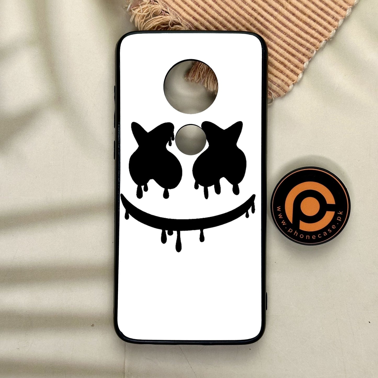 Motorola Moto G7 - Marshmello Face - Premium Metal Printed Soft Bumper Shock Proof Case
