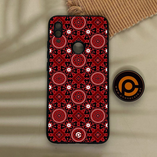 Redmi Note 7 - Ajrak Design 6 - Premium Metal Printed Soft Bumper Shock Proof Case
