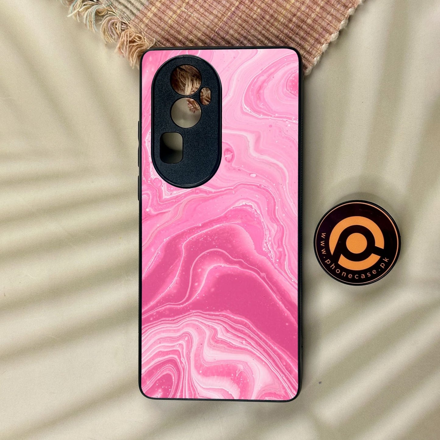 Oppo Reno 10 Pro Plus - Pink Design 3 - Premium Metal Printed Soft Bumper Shock Proof Case