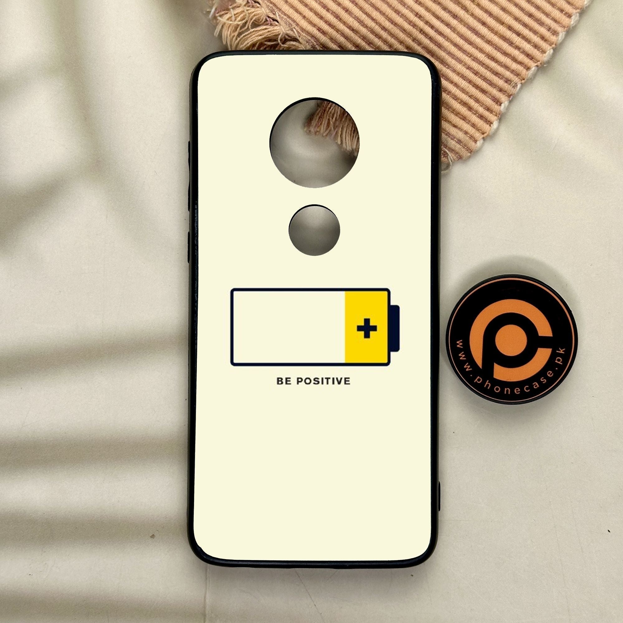 Motorola Moto G7 - Be Positive Design - Premium Metal Printed Soft Bumper Shock Proof Case