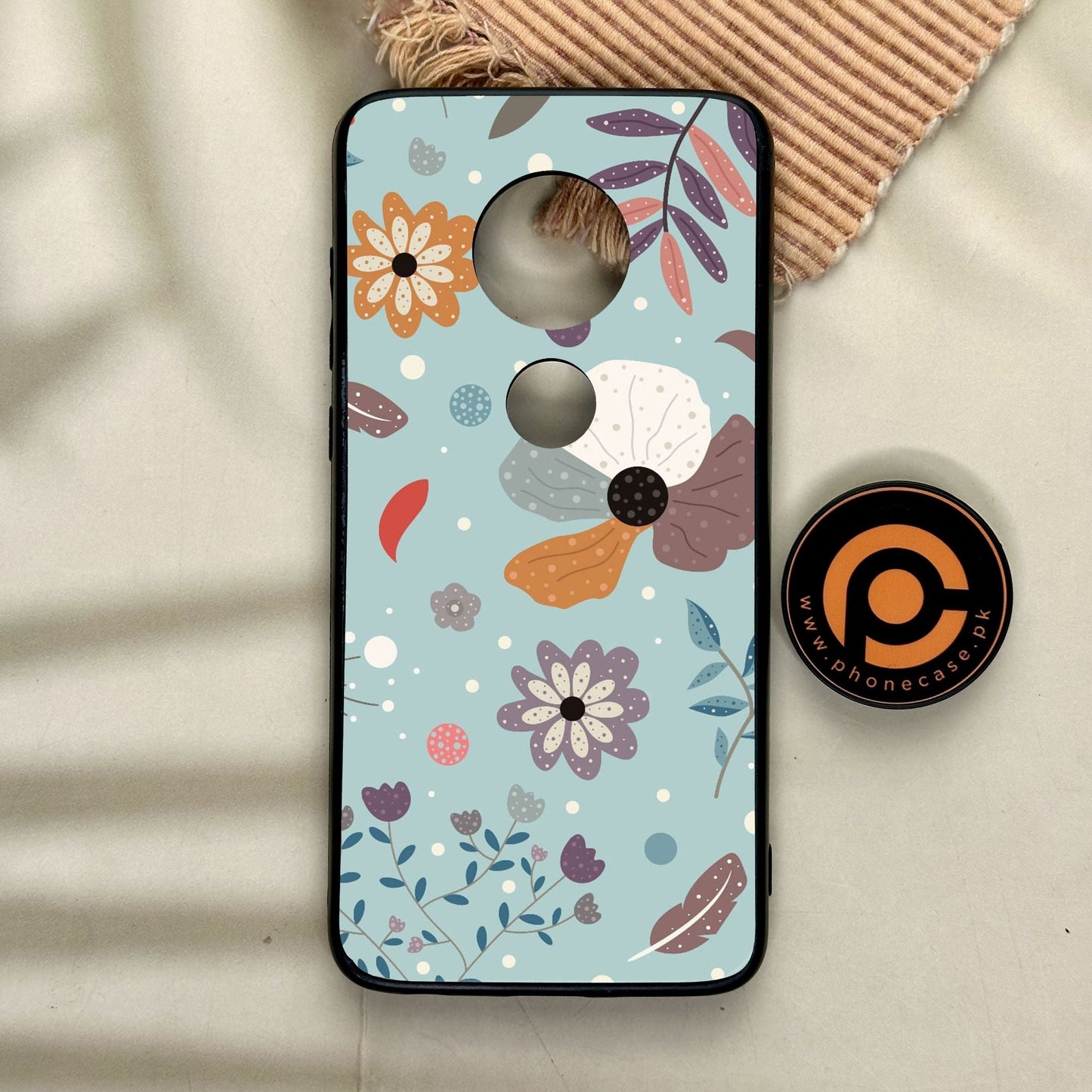 Motorola Moto G7 - Floral Series Design 5 - Premium Metal Printed Soft Bumper Shock Proof Case