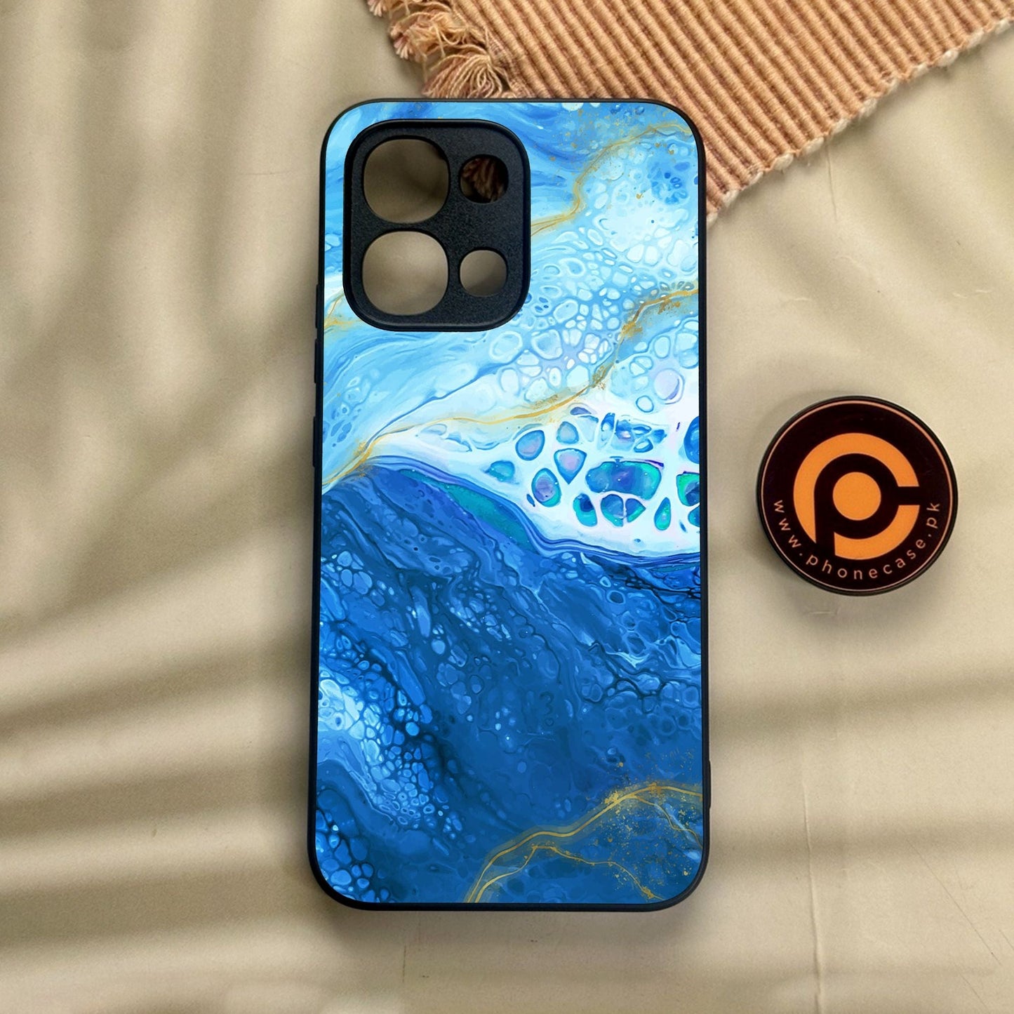 Oppo A6 Pro - Blue 2.0 Design 5 - Premium Metal Printed Soft Bumper Shock Proof Case