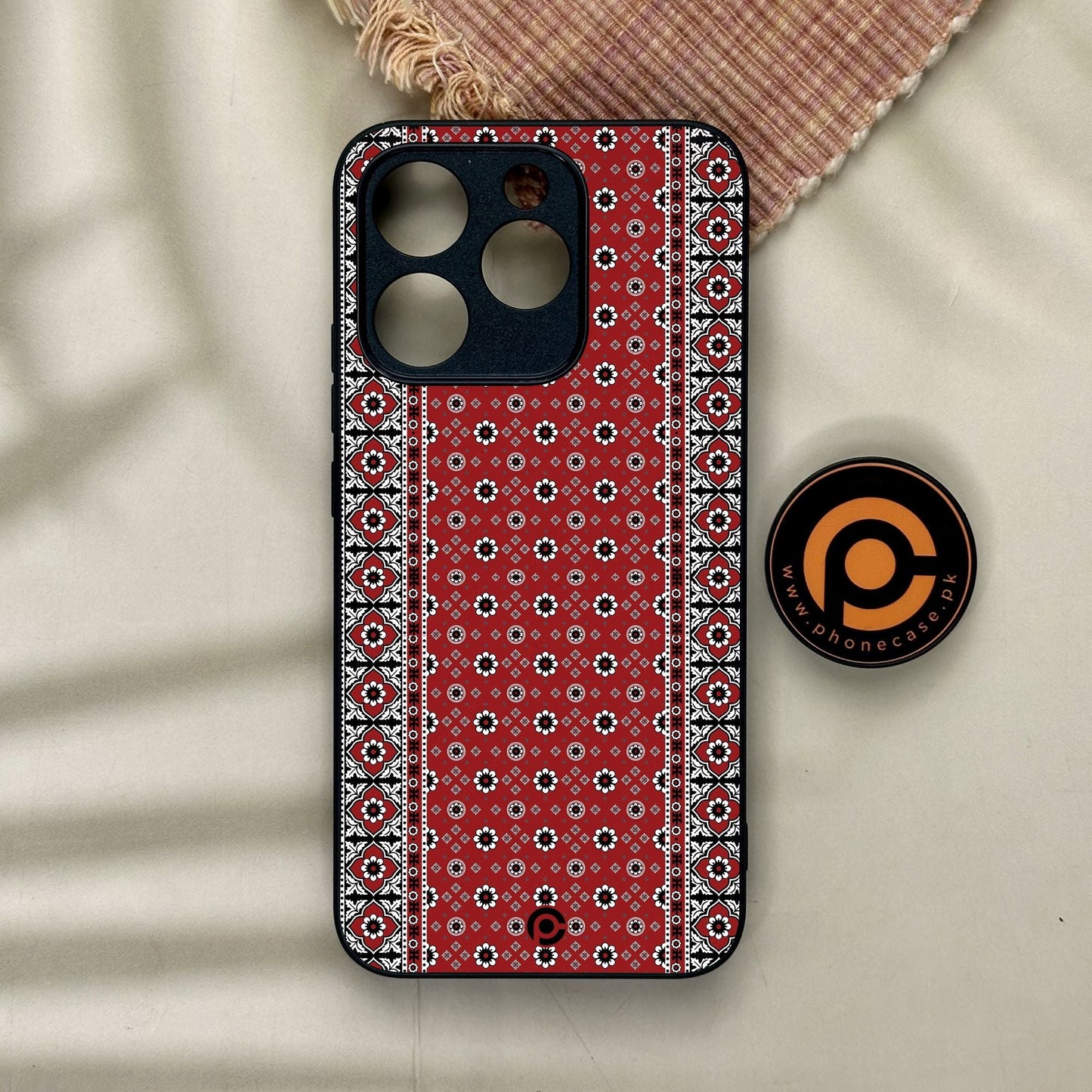 Realme 15T - Ajrak Design 12 - Premium Metal Printed Soft Bumper Shock Proof Case