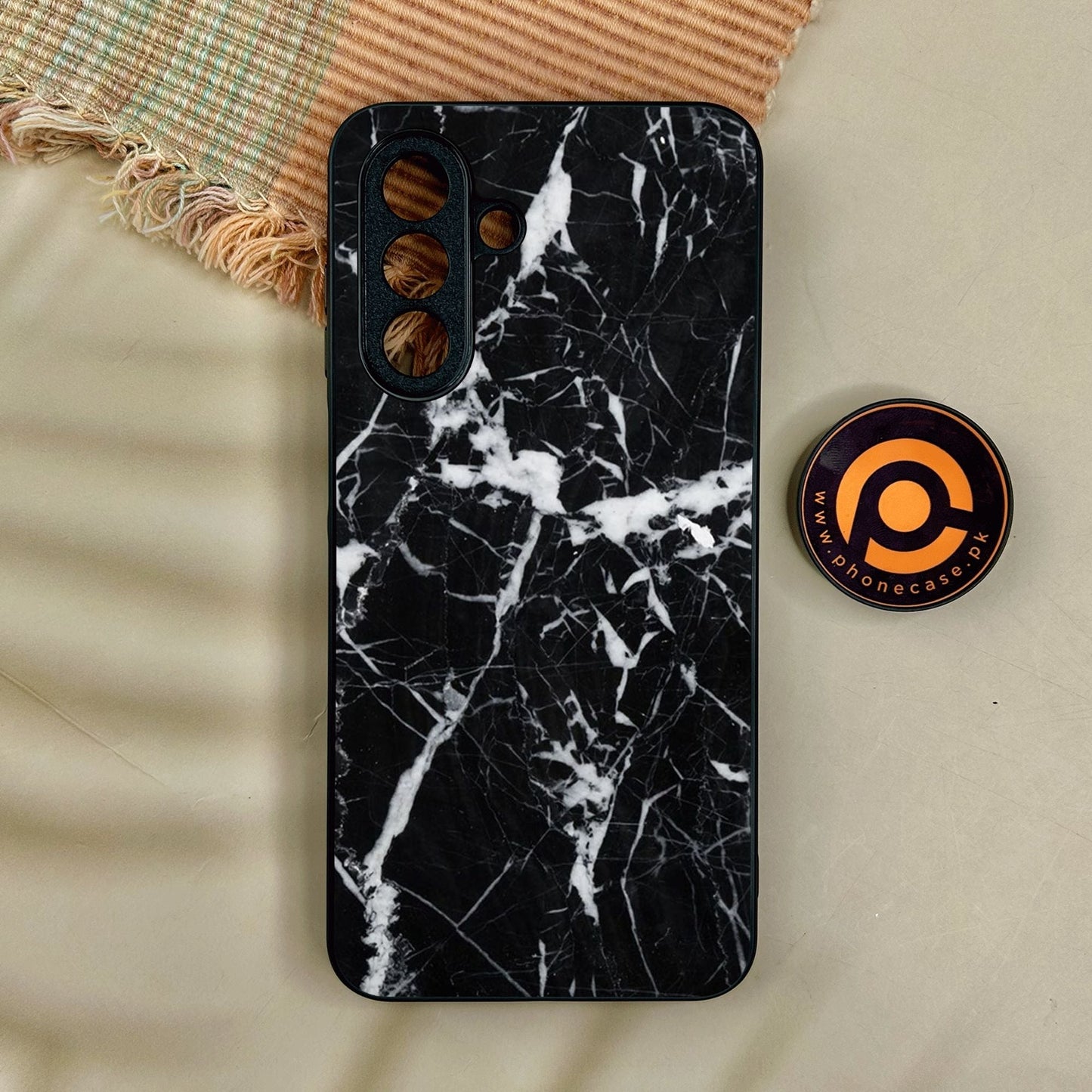 Samsung Galaxy A17 - Black Marble Design 6 - Premium Metal Printed Soft Bumper Shock Proof Case