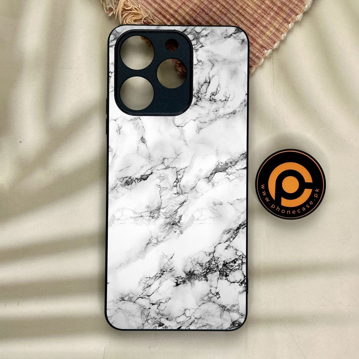 Realme Note 70 - White Design 7 - Premium Metal Printed Soft Bumper Shock Proof Case