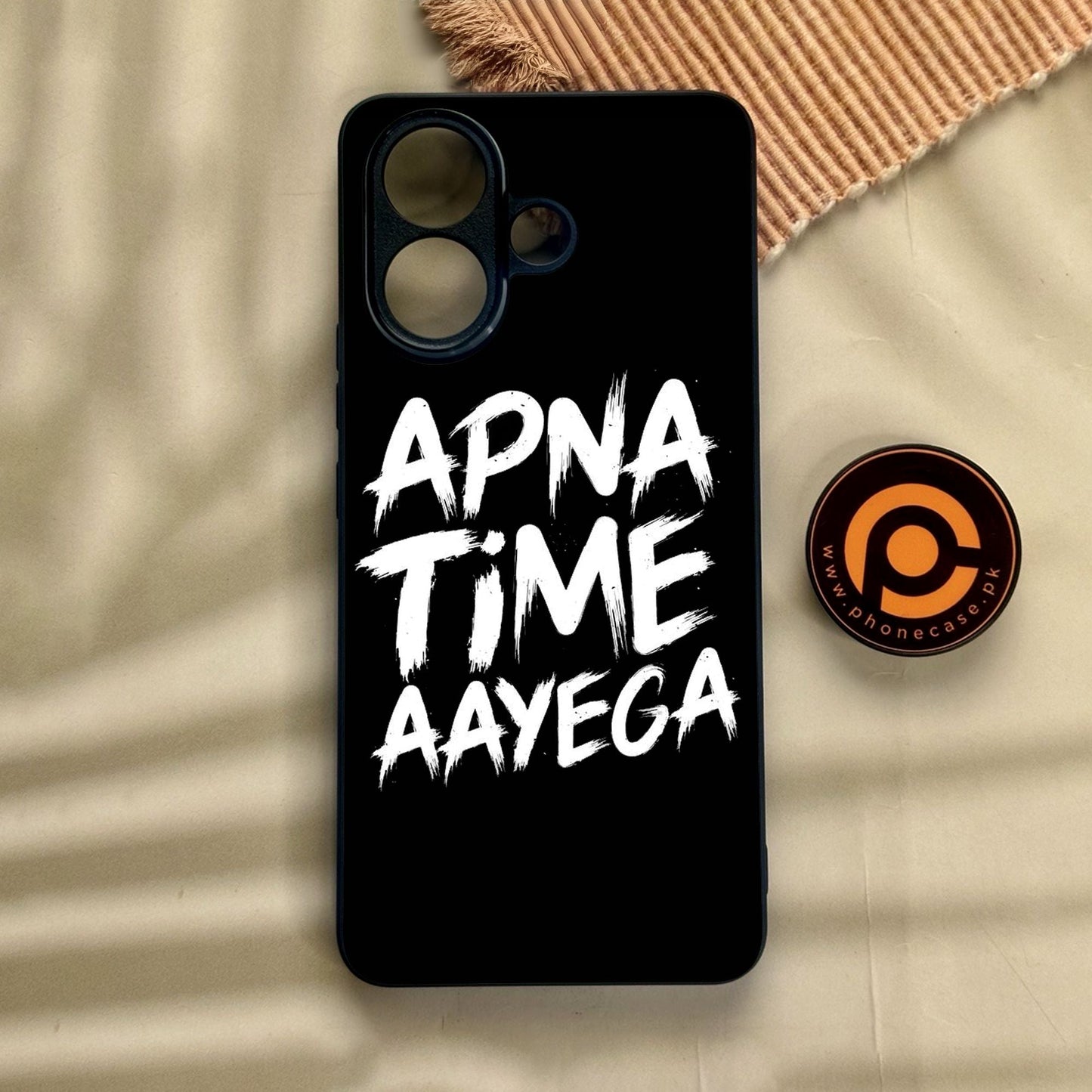 Vivo V60 Lite  - Apna Time Ayega - Premium Metal Printed Soft Bumper Shock Proof Case