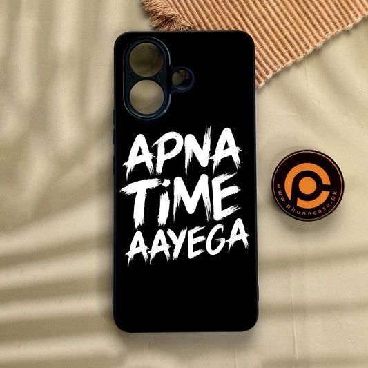 Vivo V60 Lite  - Apna Time Ayega - Premium Metal Printed Soft Bumper Shock Proof Case