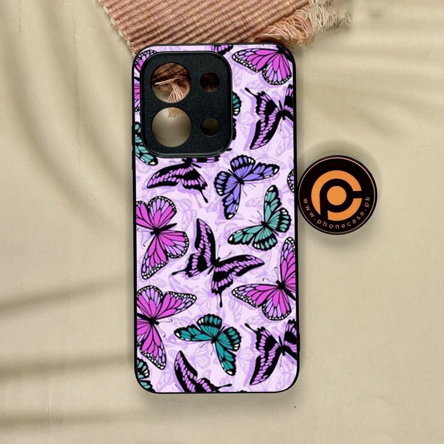 Xiaomi Redmi 15C - Butterflies Design 10 - Premium Metal Printed Soft Bumper Shock Proof Case