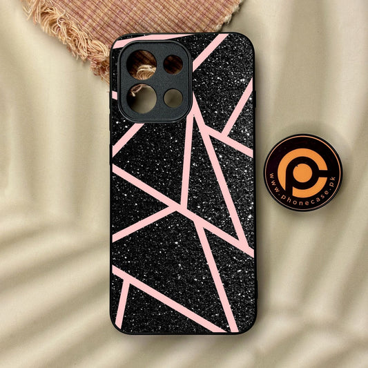 OnePlus 13s - Black Sparkle Glitter With Rosegold - Premium Metal Printed Soft Bumper Shock Proof Case