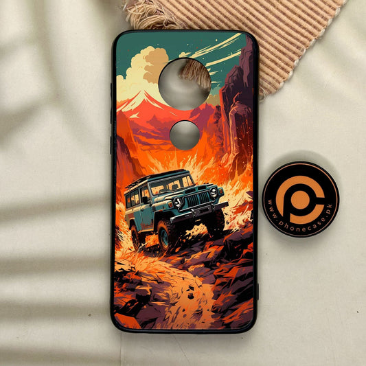 Motorola Moto G7 - Jeep Offroad - Premium Metal Printed Soft Bumper Shock Proof Case