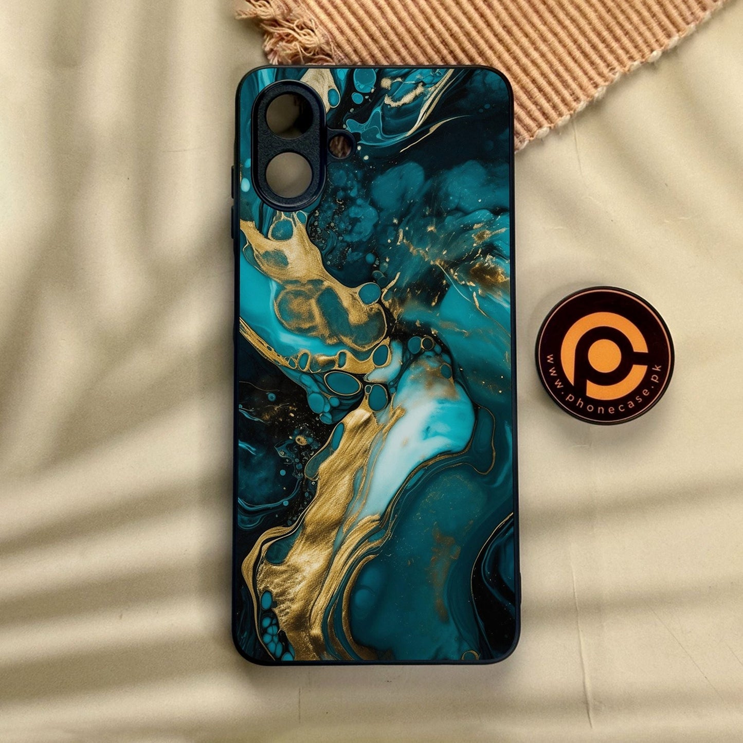 Samsung Galaxy A07 - Liquid Marble Design 3 - Premium Metal Printed Soft Bumper Shock Proof Case