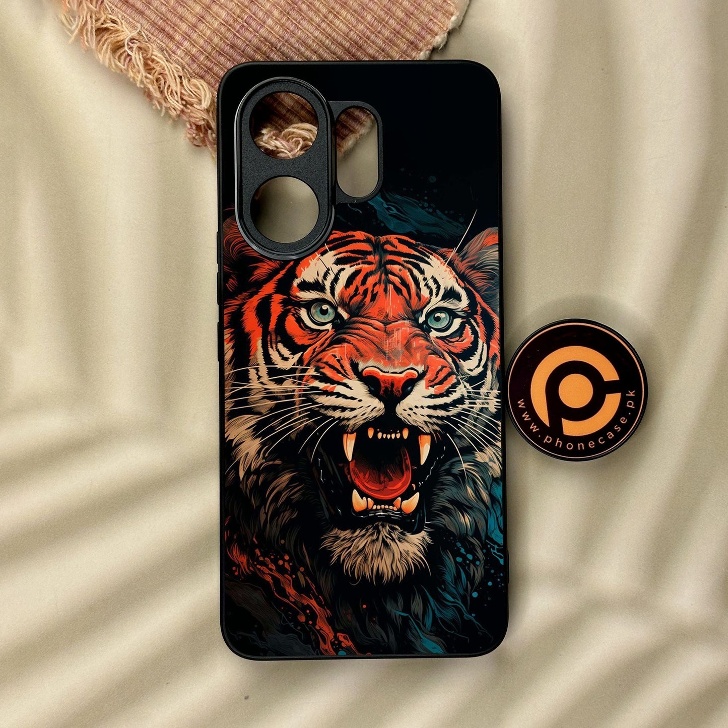 Vivo V60 - Tiger 2.0 Design 3 - Premium Metal Printed Soft Bumper Shock Proof Case