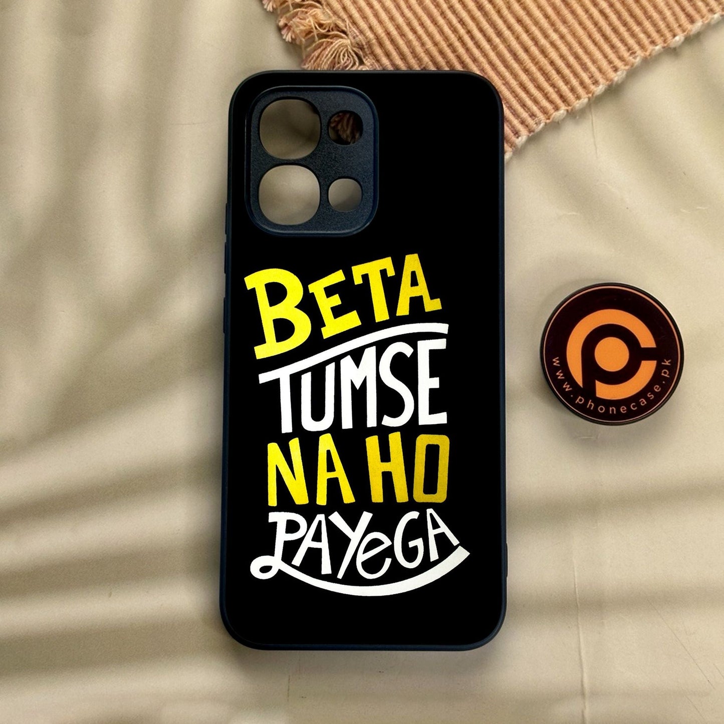 Oppo A6 Pro - Beta Tum Se Na Ho - Premium Metal Printed Soft Bumper Shock Proof Case