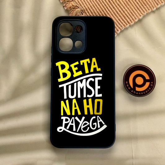 Oppo A6 Pro - Beta Tum Se Na Ho - Premium Metal Printed Soft Bumper Shock Proof Case