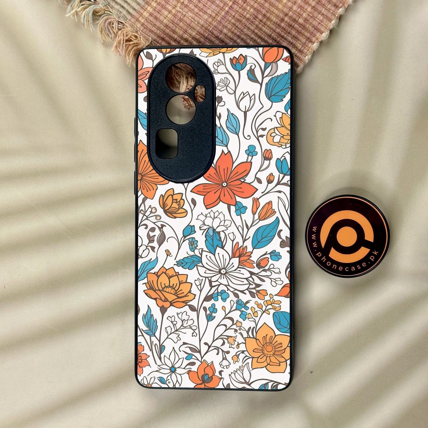 Oppo Reno 10 Pro Plus - Floral Series Design 9 - Premium Metal Printed Soft Bumper Shock Proof Case