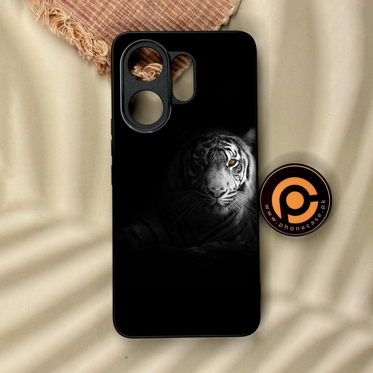 Vivo V60 - Tiger Design 10 - Premium Metal Printed Soft Bumper Shock Proof Case