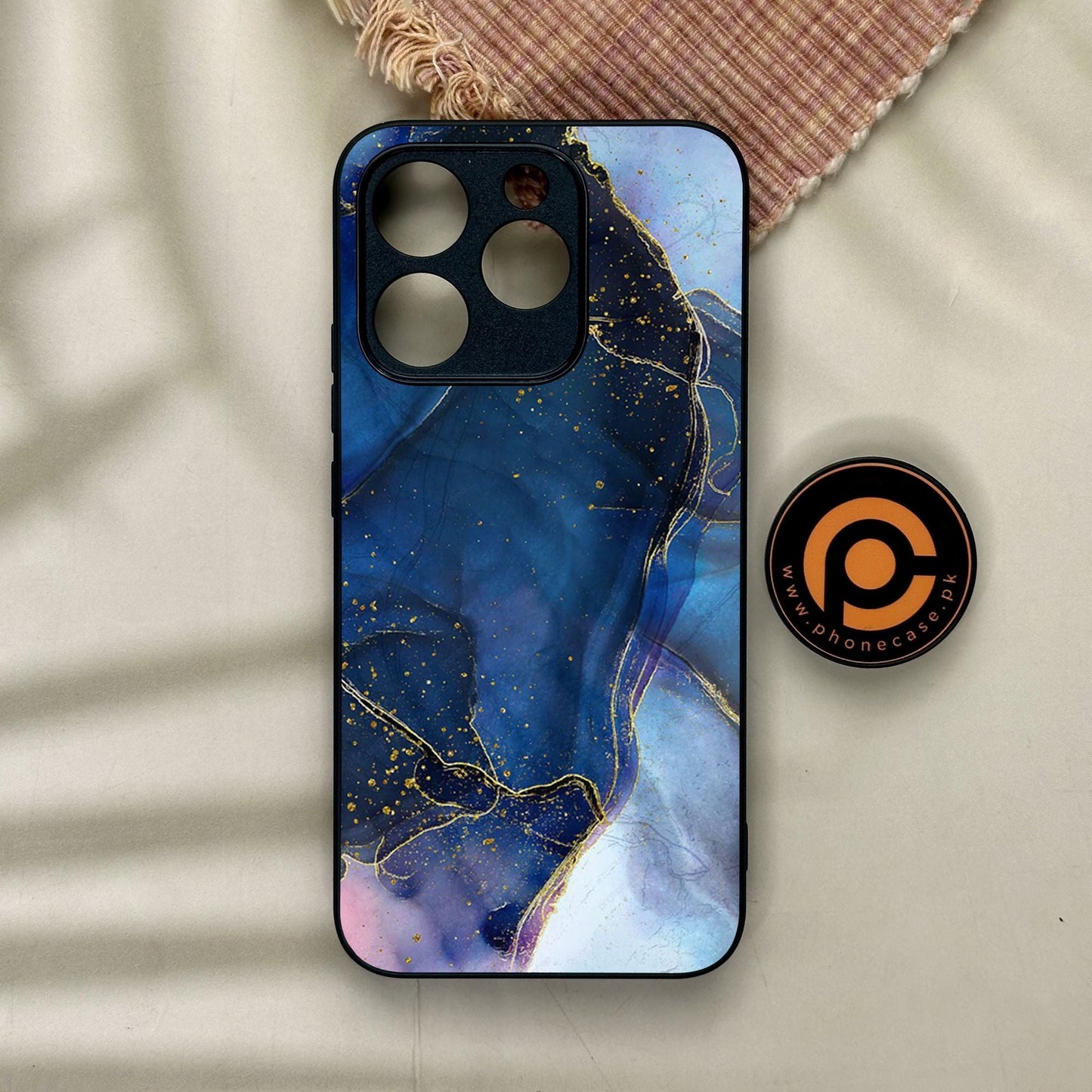 Realme 15T - Blue Marble Design 7 - Premium Metal Printed Soft Bumper Shock Proof Case