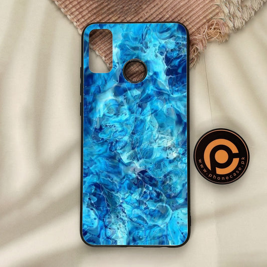 Honor 9X Lite - Blue Marble Design 6 - Premium Metal Printed Soft Bumper Shock Proof Case