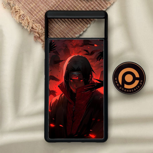 Google Pixel 6 - Red Rings Itachi - Premium Metal Printed Soft Bumper Shock Proof Case CS-37957