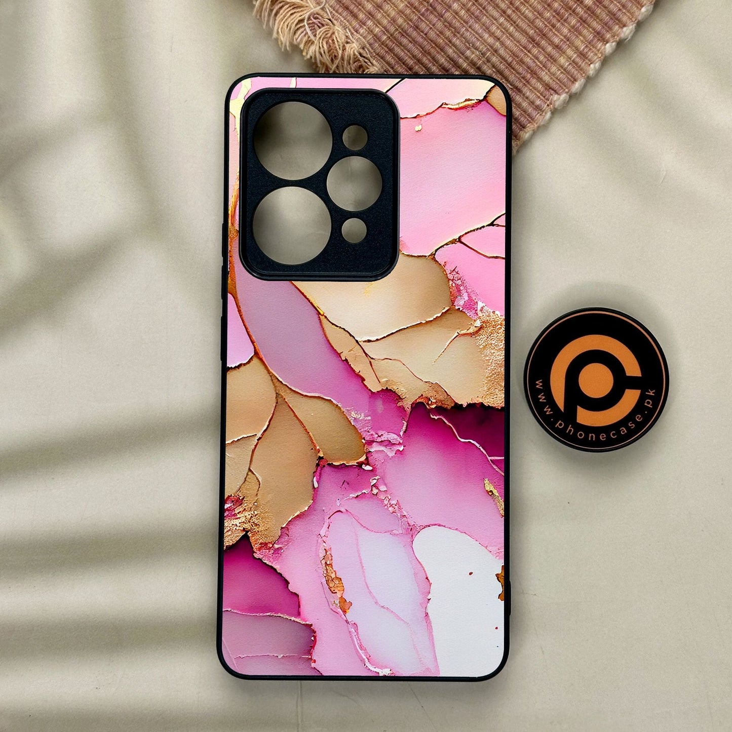 Realme 15 Pro - Pink Marble 2.0 Design 4 - Premium Metal Printed Soft Bumper Shock Proof Case