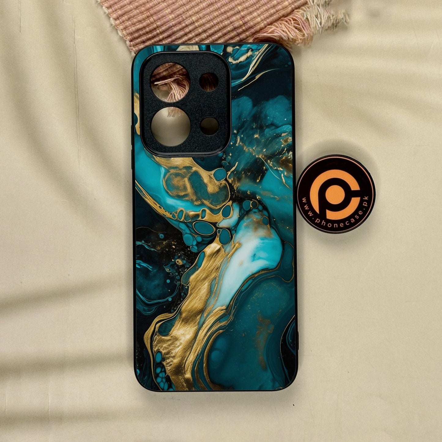 Xiaomi Redmi 15C - Liquid Marble Design 3 - Premium Metal Printed Soft Bumper Shock Proof Case