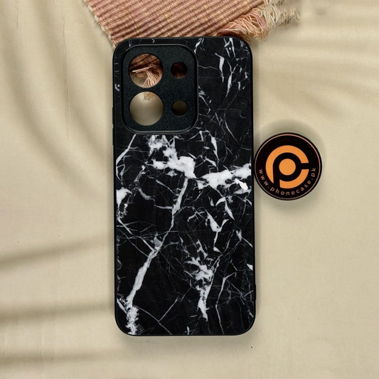 Xiaomi Redmi 15C - Black Marble Design 6 - Premium Metal Printed Soft Bumper Shock Proof Case
