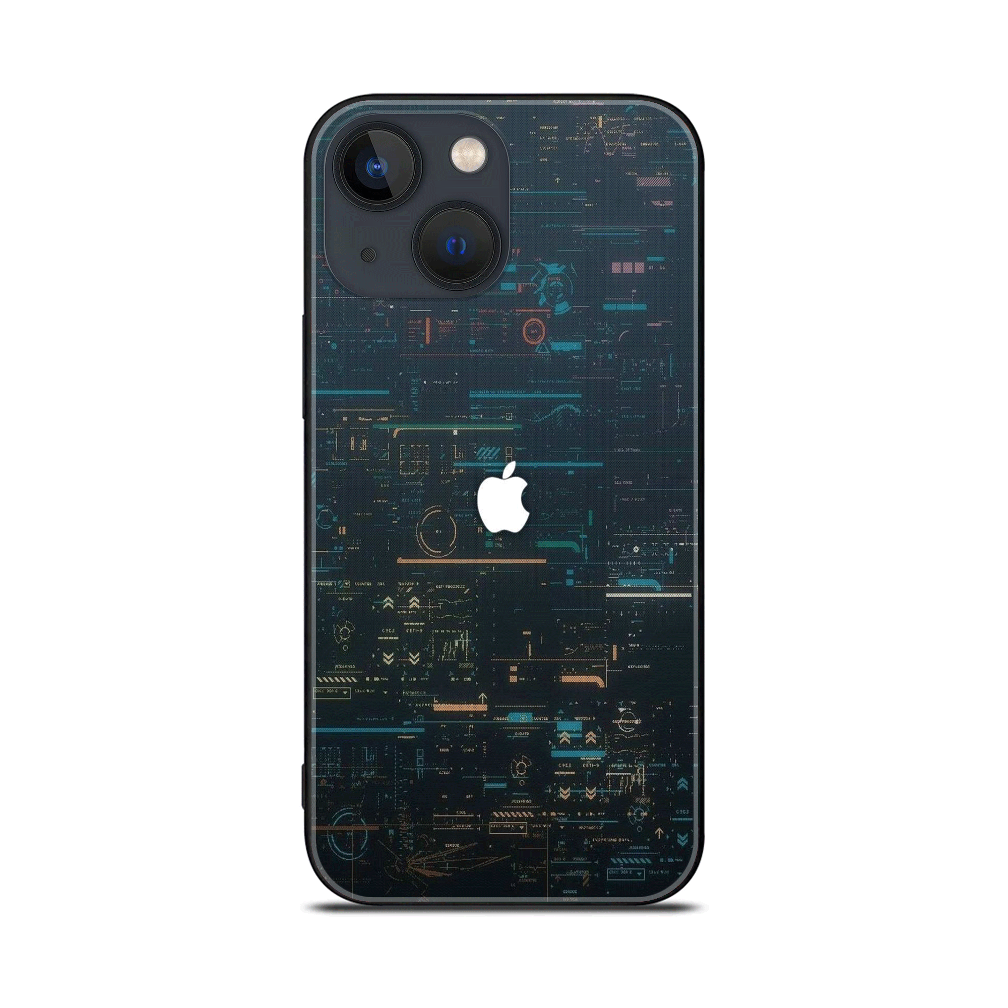 iPhone 13 Mini - Apple logo Design 5  - Premium Metal Printed soft Bumper shock Proof Case CS-38319