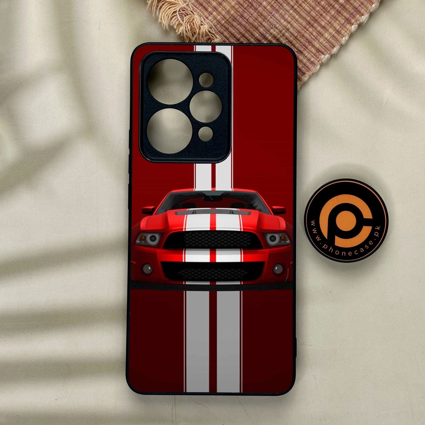 Realme 15 - Muscle Racing Car - Premium Metal Printed Soft Bumper Shock Proof Case