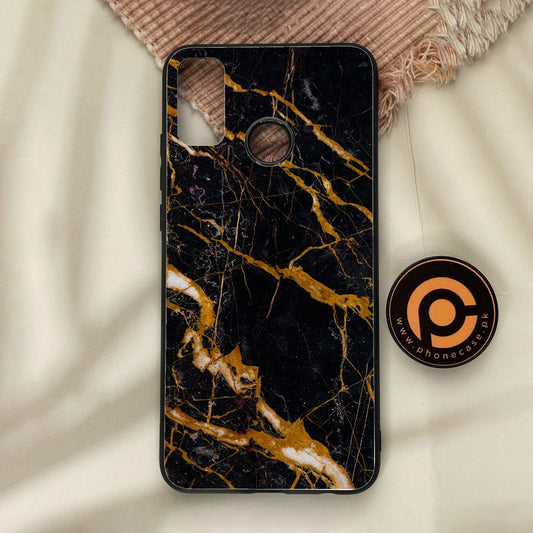 Honor 9X Lite - Golden Black Marble - Premium Metal Printed Soft Bumper Shock Proof Case