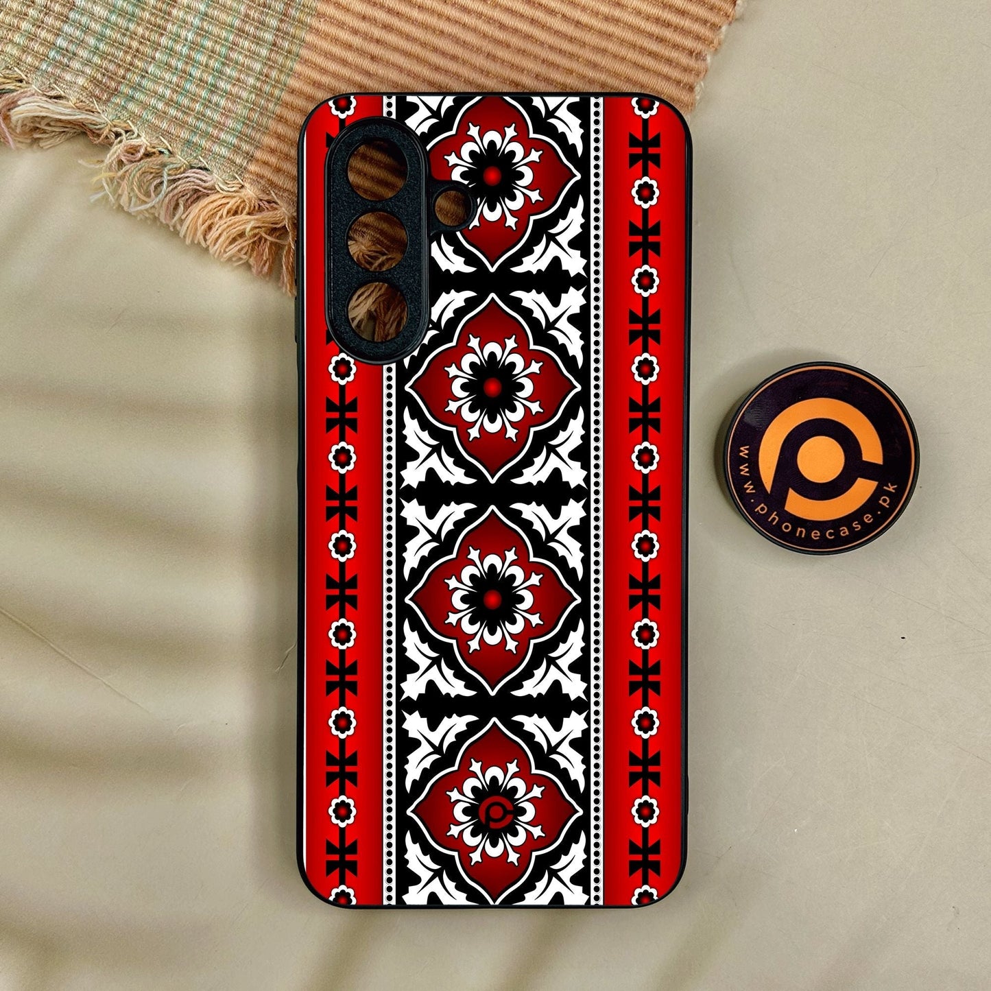 Samsung Galaxy A17 - Ajrak Design 1 - Premium Metal Printed Soft Bumper Shock Proof Case