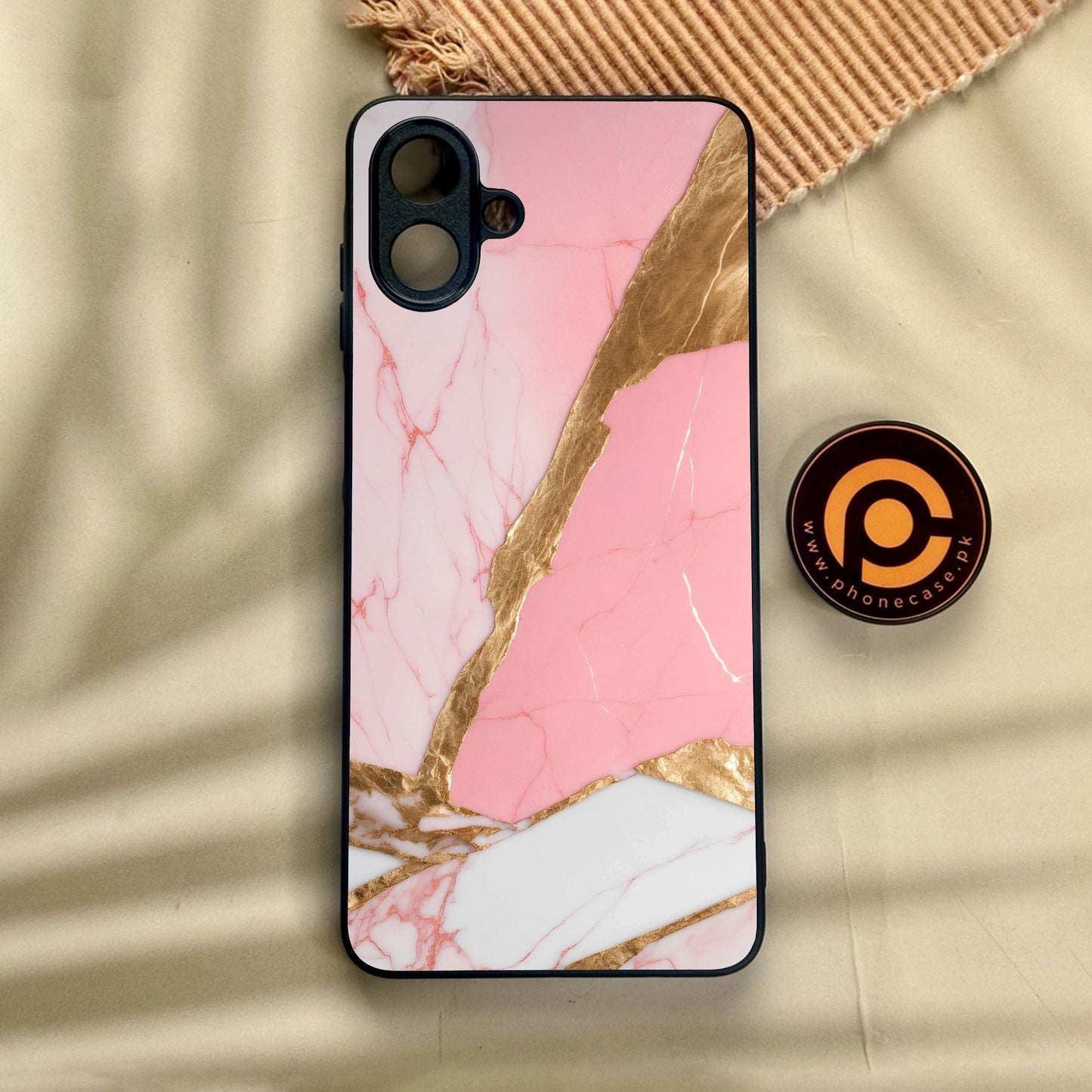 Samsung Galaxy A07 - Pink Marble 2.0 Design 2 - Premium Metal Printed Soft Bumper Shock Proof Case