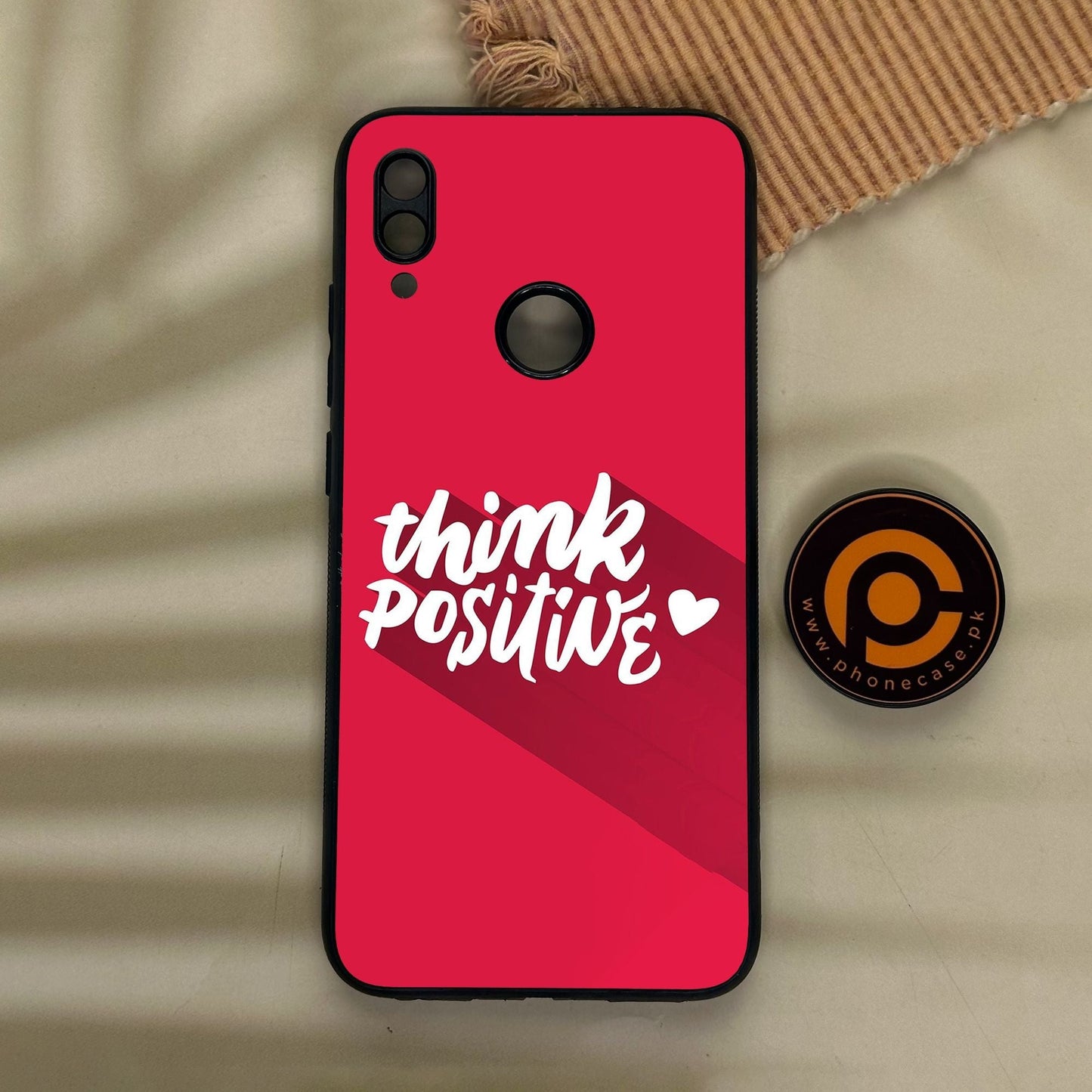 Redmi Note 7 - Think Positive Design - Premium Metal Printed Soft Bumper Shock Proof Case
