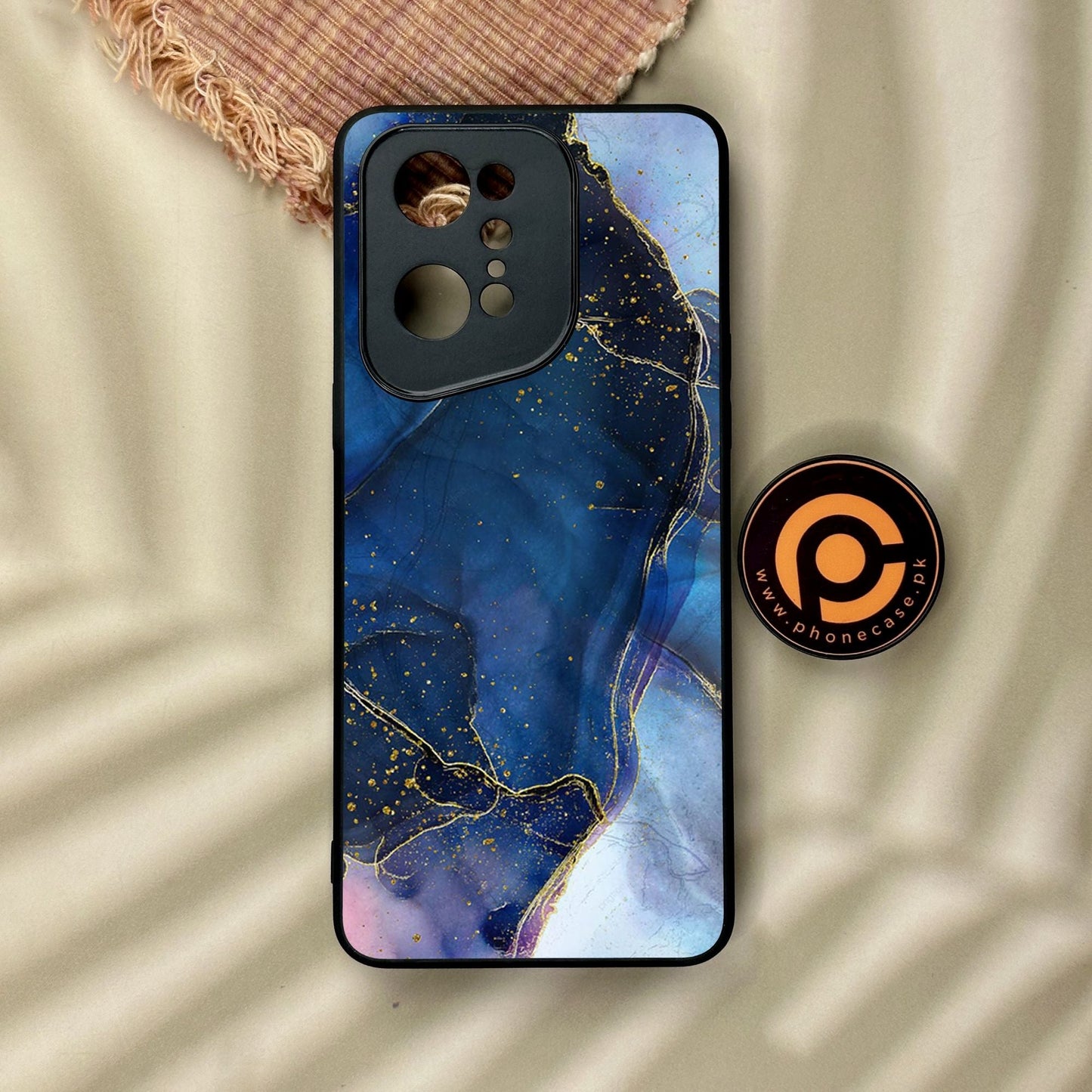 Oppo Find X5 Pro - Blue Marble Design 7 - Premium Metal Printed Soft Bumper Shock Proof Case