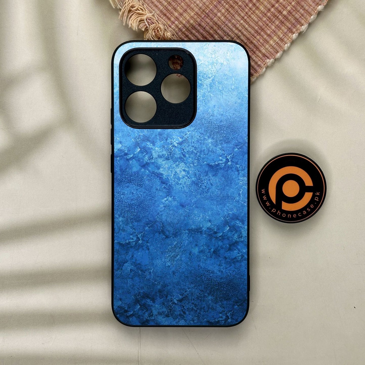 Realme 15T - Blue Marble Design 2 - Premium Metal Printed Soft Bumper Shock Proof Case