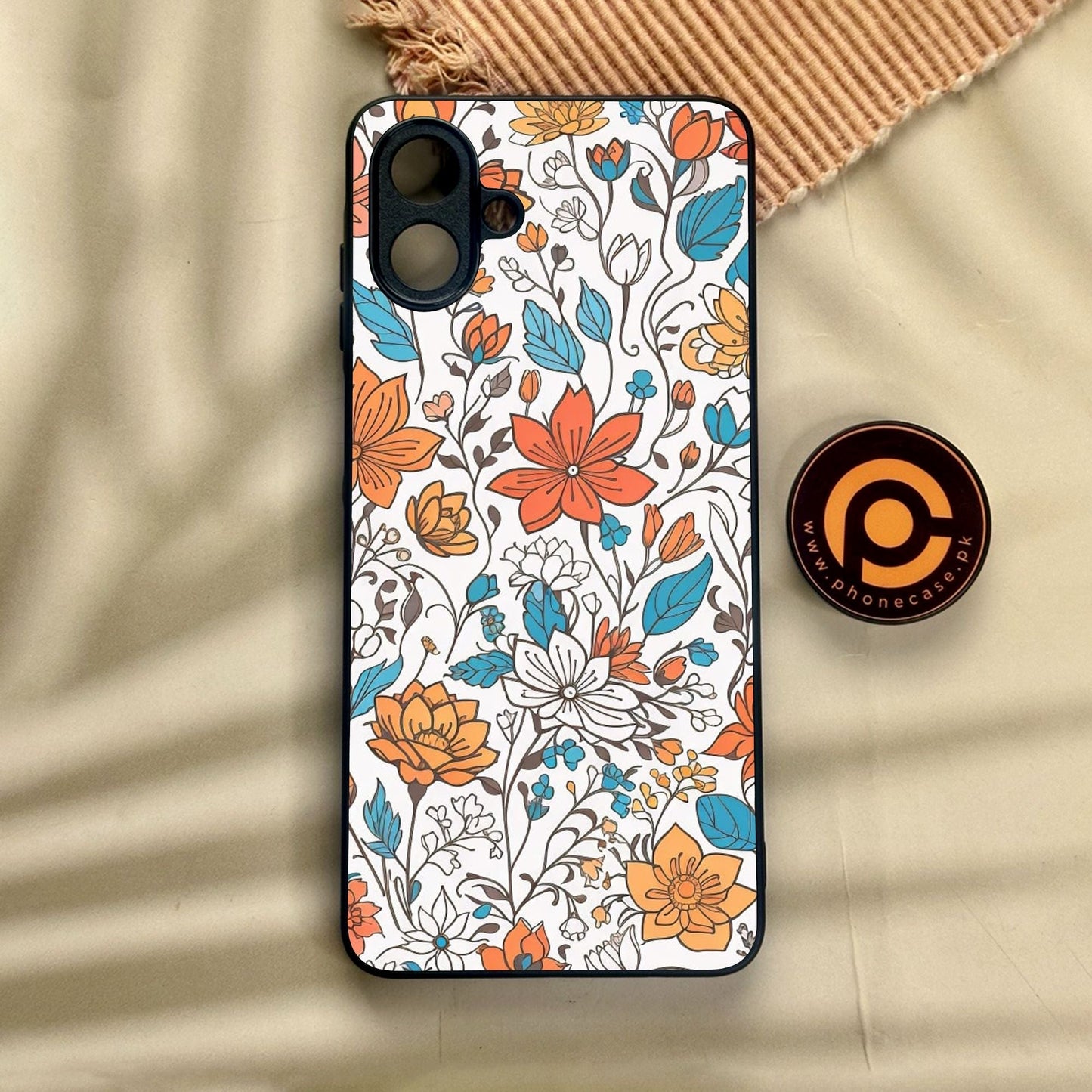 Samsung Galaxy A07 - Floral Series Design 9 - Premium Metal Printed Soft Bumper Shock Proof Case