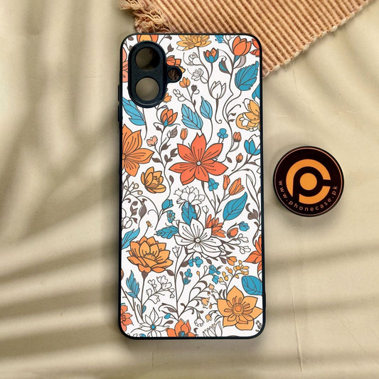 Samsung Galaxy A07 - Floral Series Design 9 - Premium Metal Printed Soft Bumper Shock Proof Case