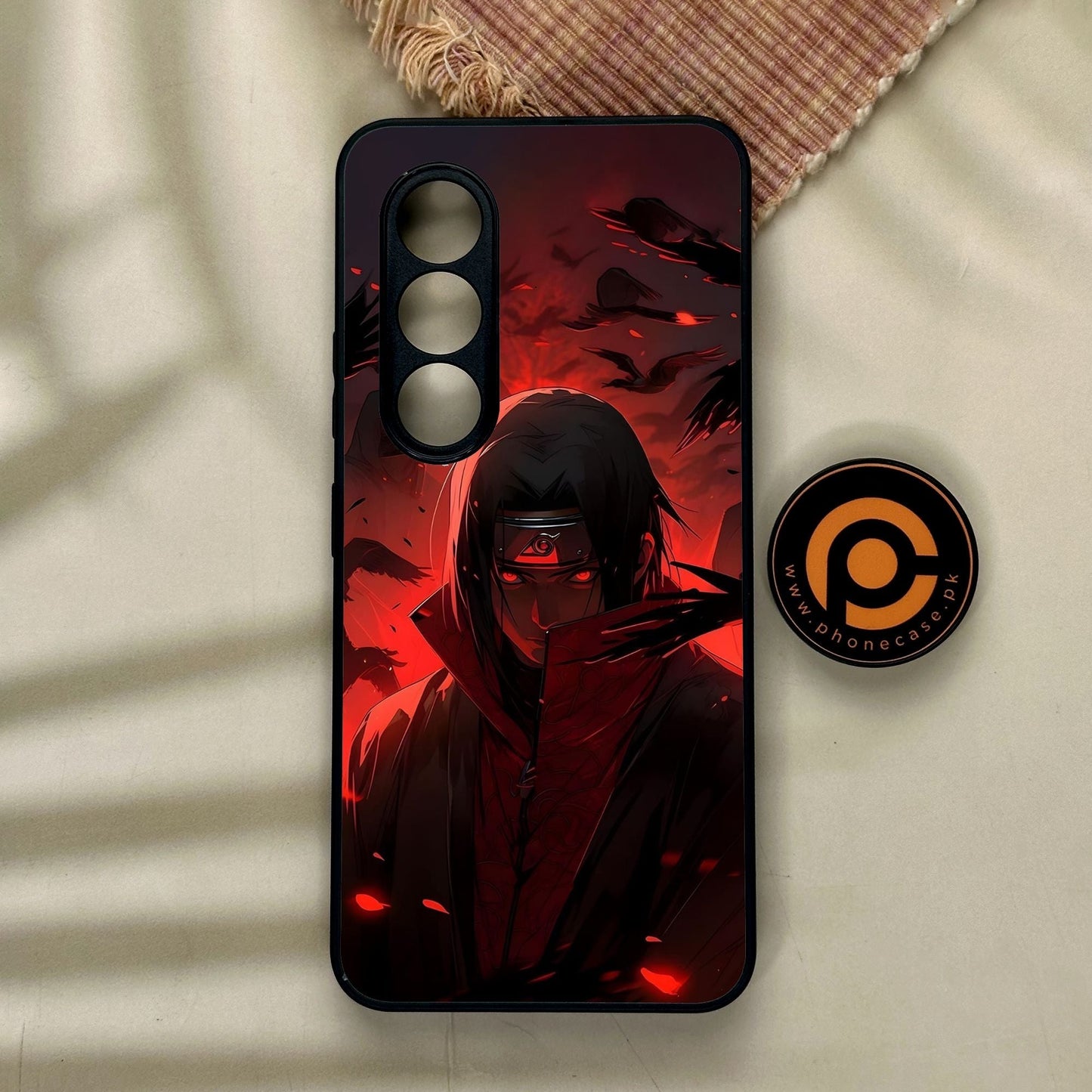 Itel S25 - Red Rings Itachi - Premium Metal Printed Soft Bumper Shock Proof Case