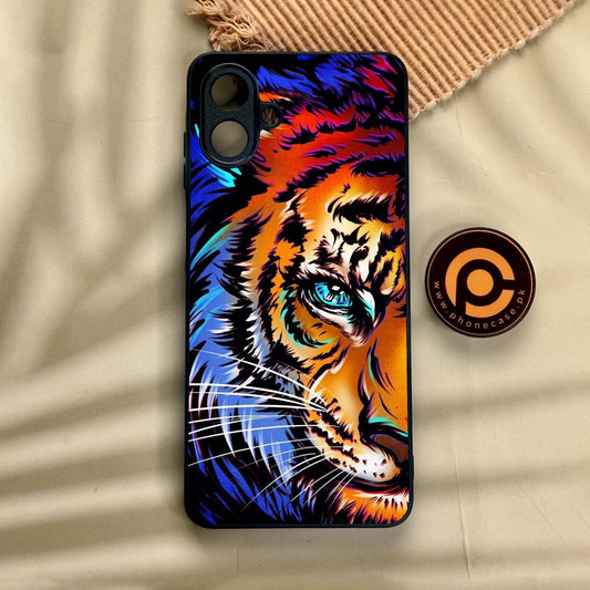 Samsung Galaxy A07 - Tiger Art - Premium Metal Printed Soft Bumper Shock Proof Case