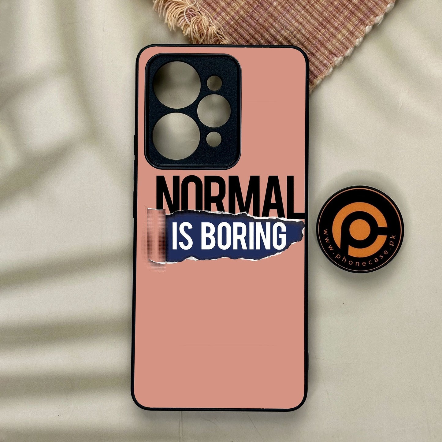Realme 15 - Normal Is Boring Design - Premium Metal Printed Soft Bumper Shock Proof Case