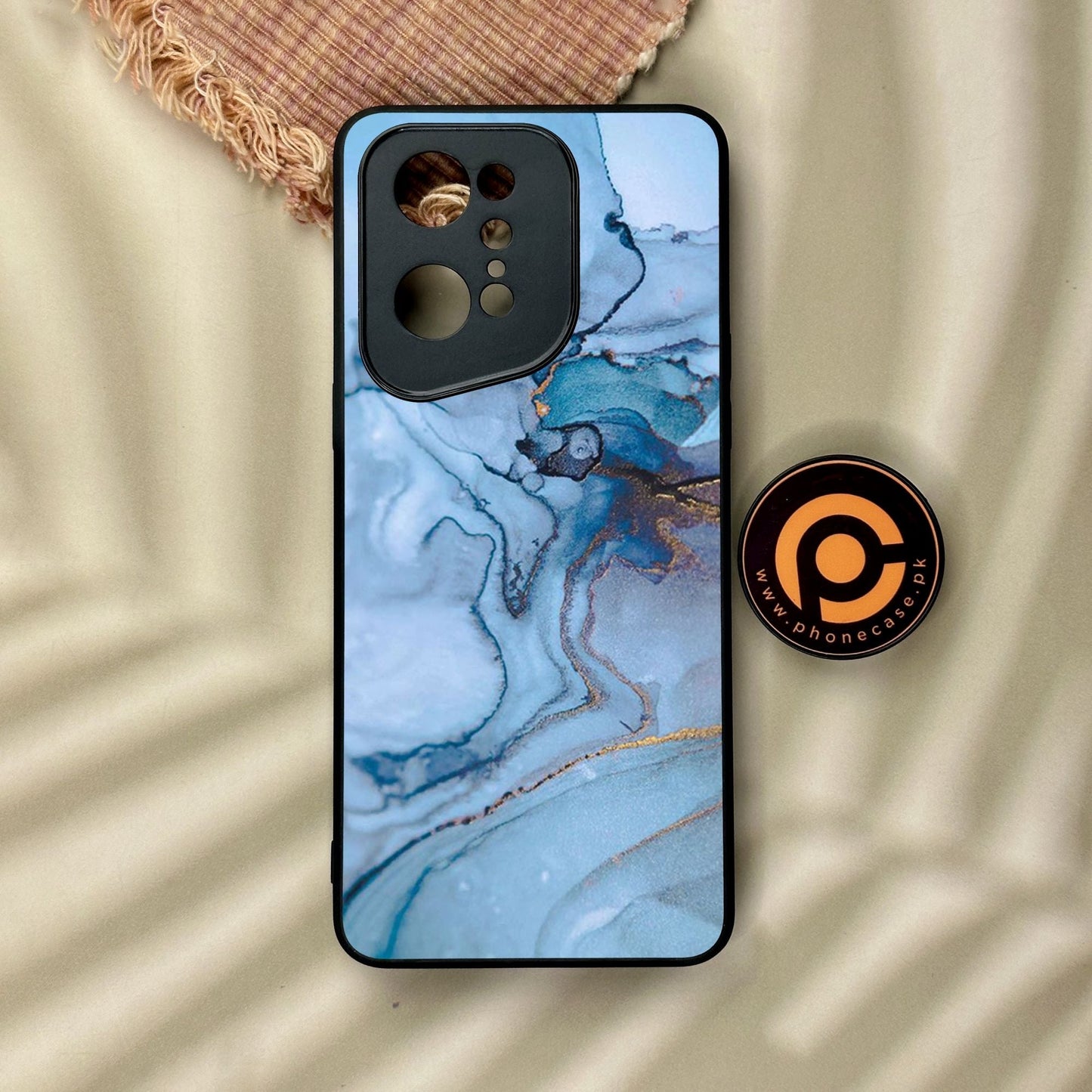 Oppo Find X5 Pro - Blue Marble Design 1 - Premium Metal Printed Soft Bumper Shock Proof Case