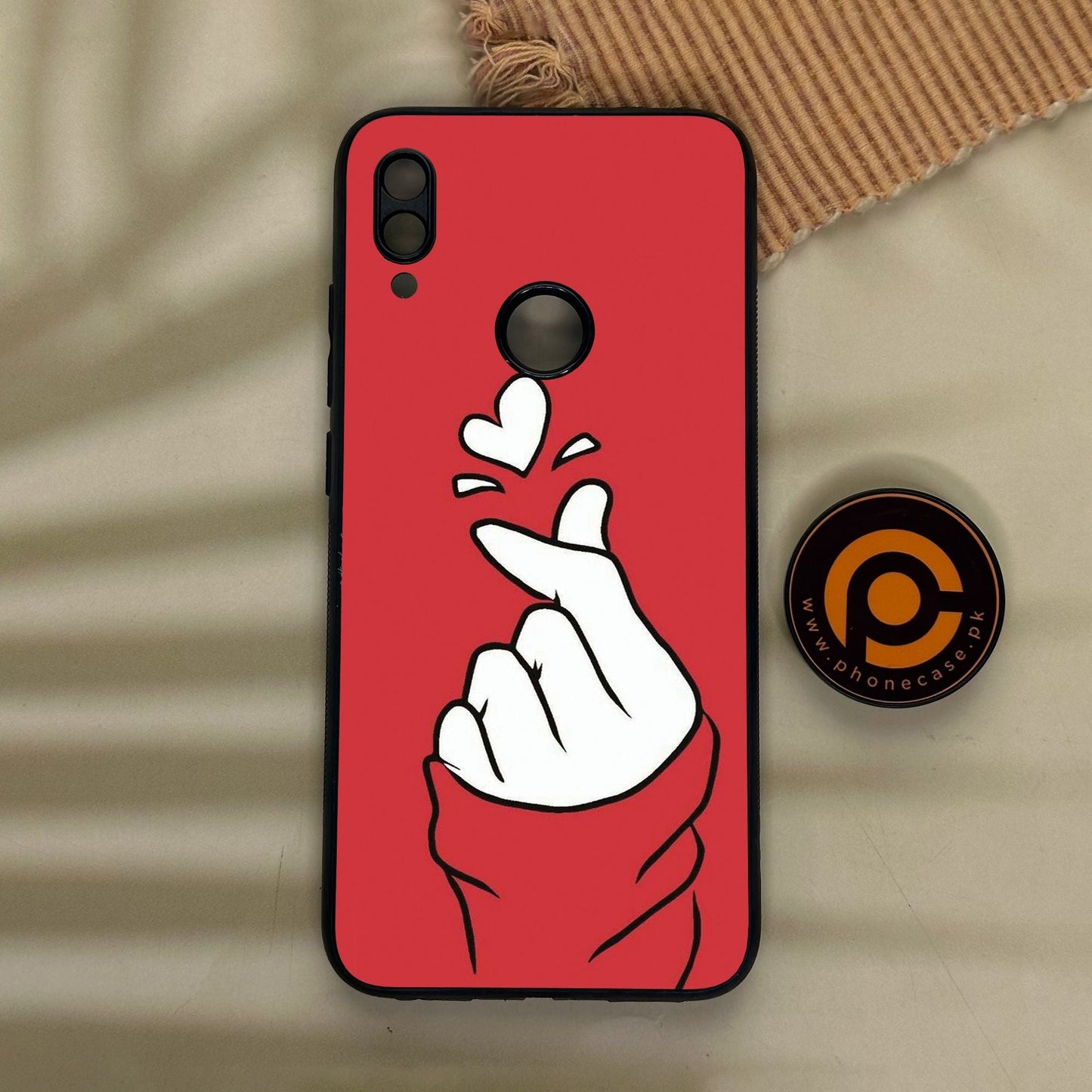Redmi Note 7 - Finger Heart Bts - Premium Metal Printed Soft Bumper Shock Proof Case