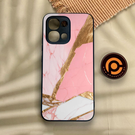 Oppo A6 Pro - Pink Marble 2.0 Design 2 - Premium Metal Printed Soft Bumper Shock Proof Case