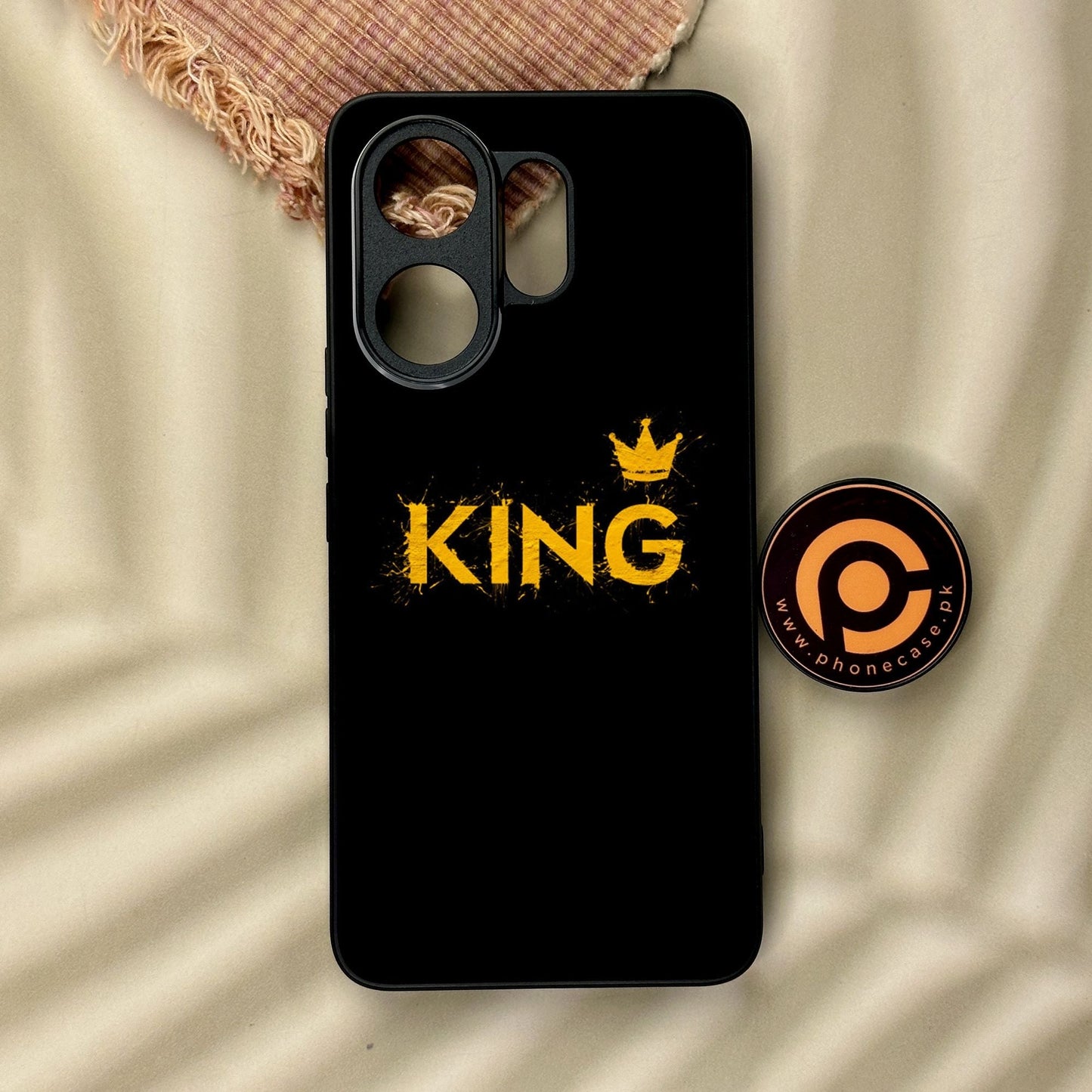 Vivo V60 - King Design 2 - Premium Metal Printed Soft Bumper Shock Proof Case CS-38304