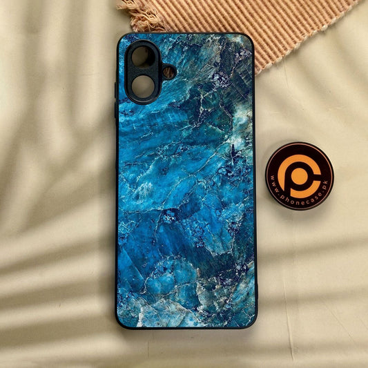 Samsung Galaxy A07 - Blue Marble Design 10 - Premium Metal Printed Soft Bumper Shock Proof Case