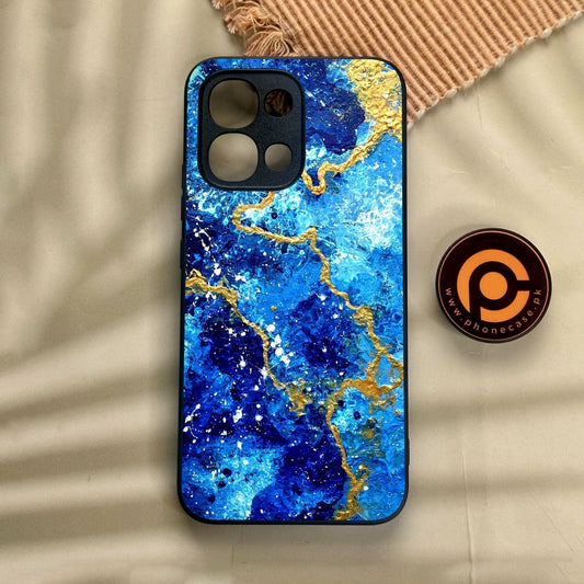 Oppo A6 Pro - Blue 2.0 Design 4 - Premium Metal Printed Soft Bumper Shock Proof Case