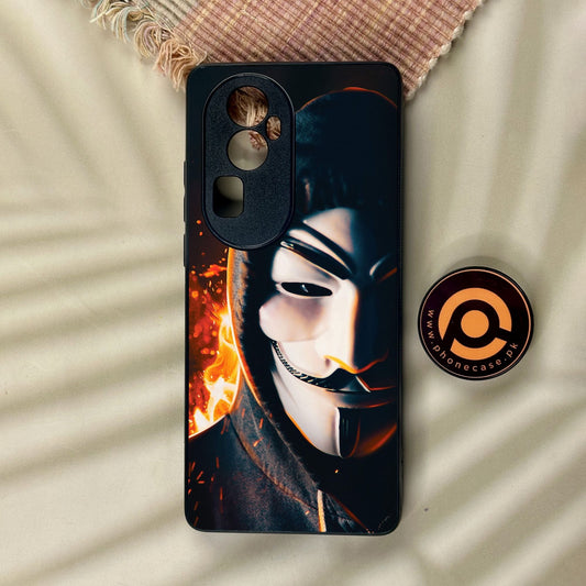 Oppo Reno 10 Pro Plus - Anonymous 2.0 Design 6 - Premium Metal Printed Soft Bumper Shock Proof Case