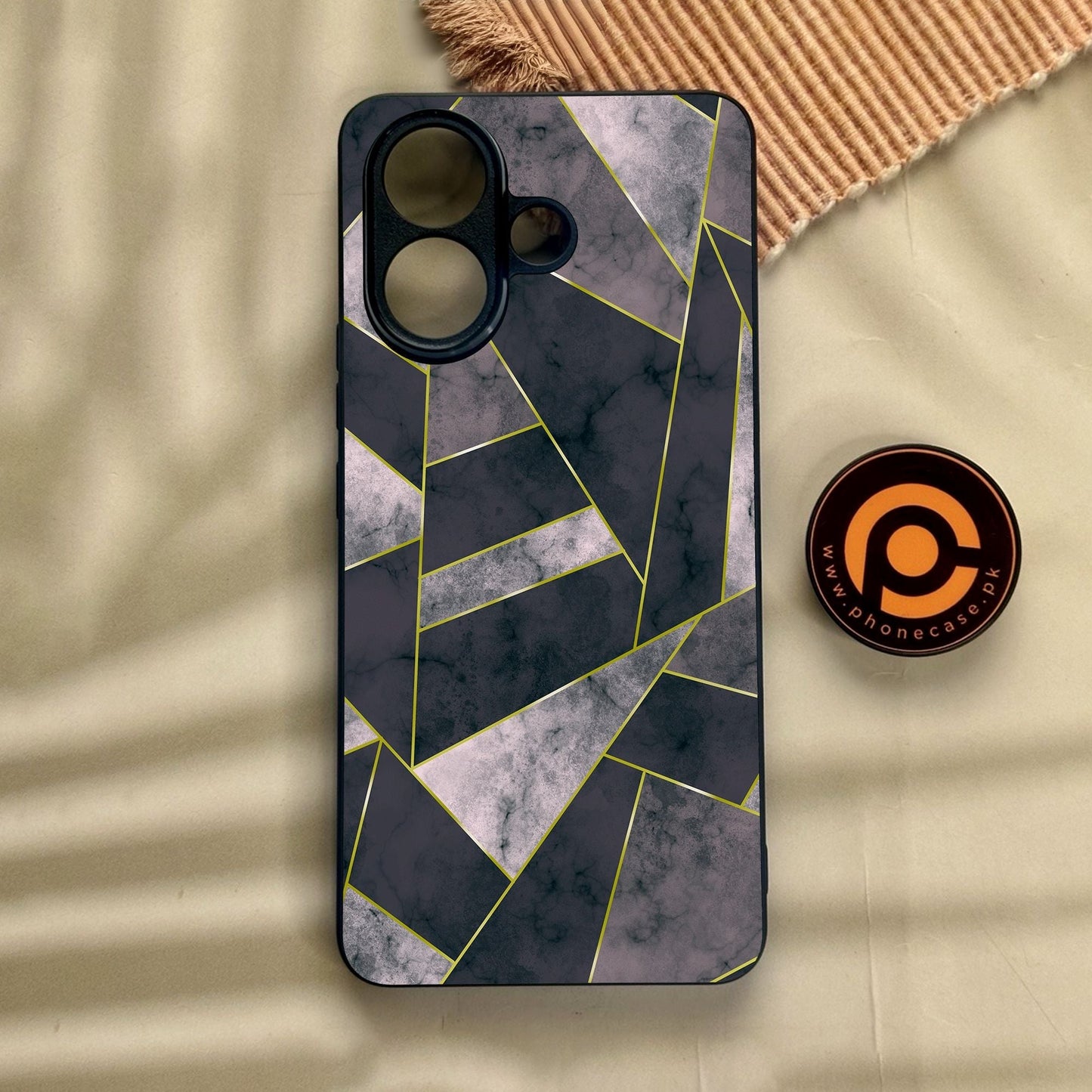 Vivo V60 Lite  - Geometric Design 2 - Premium Metal Printed Soft Bumper Shock Proof Case