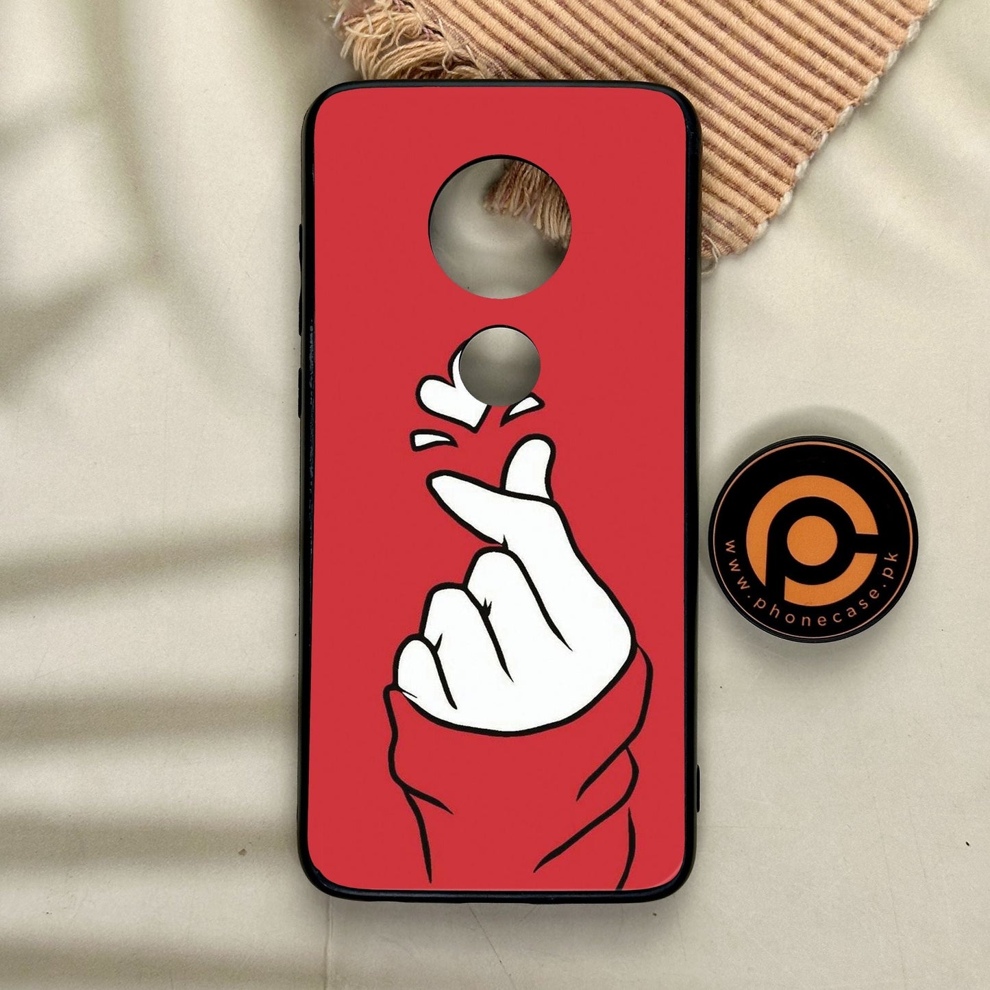 Motorola Moto G7 - Finger Heart Bts - Premium Metal Printed Soft Bumper Shock Proof Case